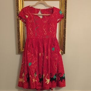 banned Apparel Fit And Flare Party Cat Dress